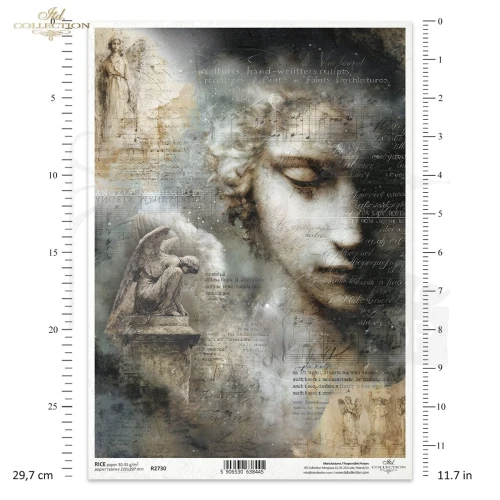Papier ryżowy do decoupage A4 Anioł vintage R2730 ITD Collection