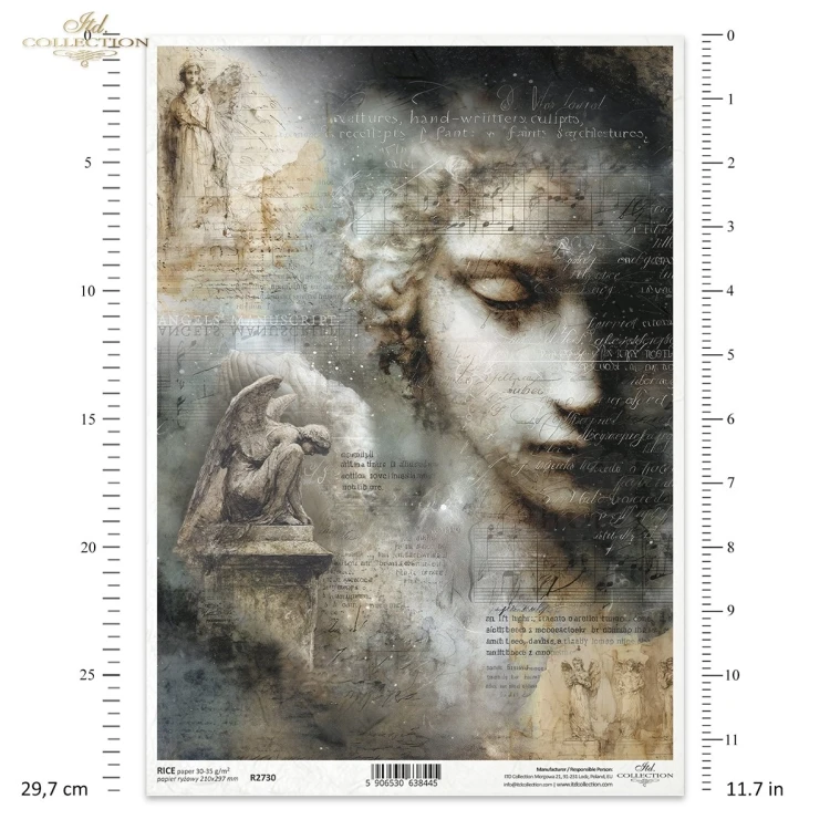 Papier ryżowy do decoupage A4 Anioł vintage R2730 ITD Collection