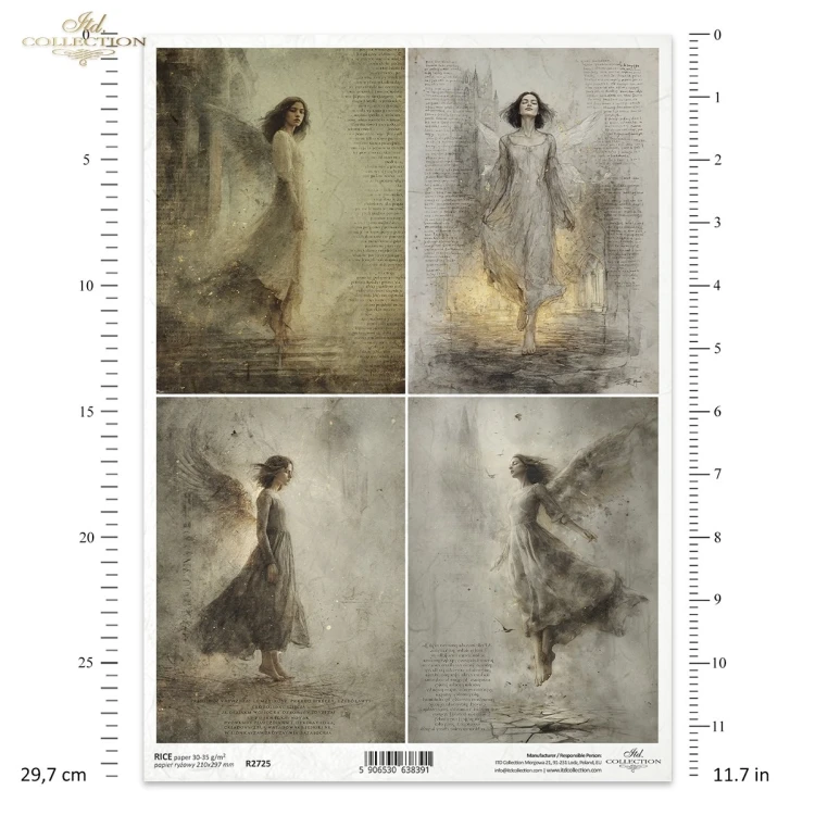 Papier ryżowy do decoupage A4 Anioły kobiety R2725 ITD Collection