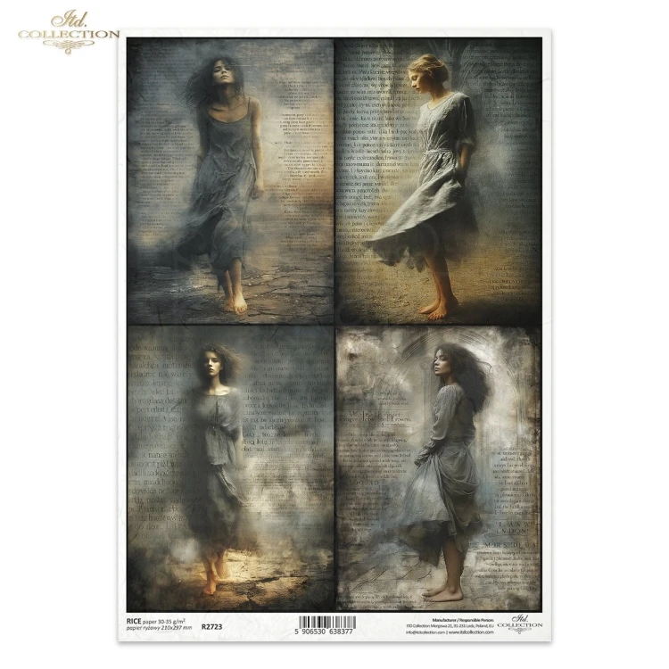 Papier ryżowy do decoupage A4 Postacie - kobiety R2723 ITD Collection