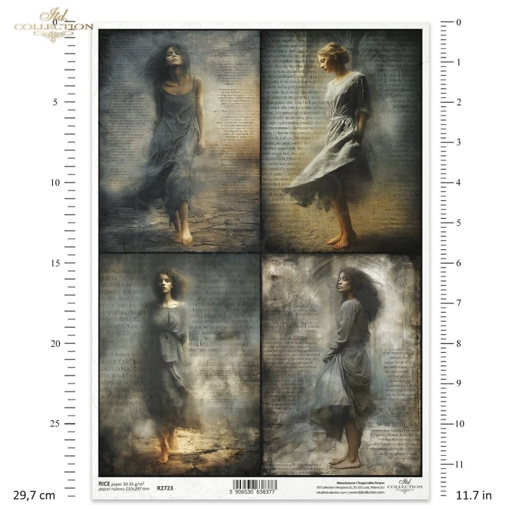 Papier ryżowy do decoupage A4 Postacie - kobiety R2723 ITD Collection