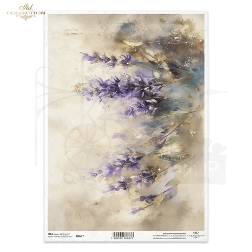 Papier ryżowy do decoupage A4 Motywy kwiatowe R2697 ITD Collection