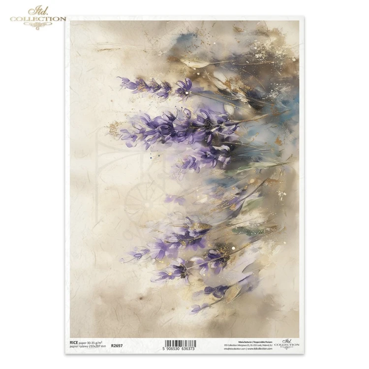 Papier ryżowy do decoupage A4 Motywy kwiatowe R2697 ITD Collection