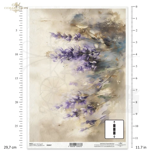 Papier ryżowy do decoupage A4 Motywy kwiatowe R2697 ITD Collection