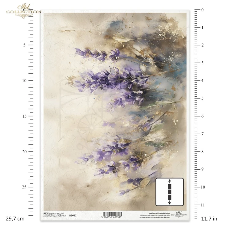 Papier ryżowy do decoupage A4 Motywy kwiatowe R2697 ITD Collection