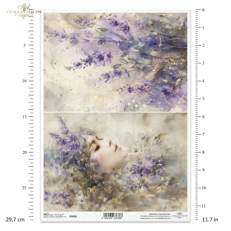 Papier ryżowy do decoupage A4 Motywy kwiatowe R2696 ITD Collection