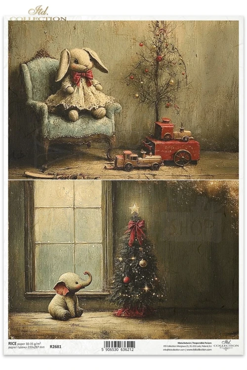Papier ryżowy do decoupage A4 Boże Narodzenie - motywy retro R2681 ITD Collection