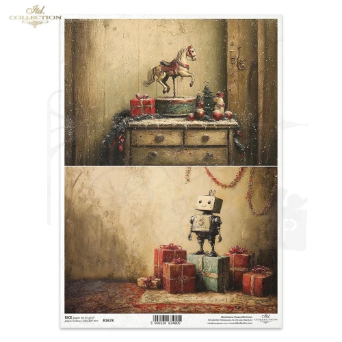 Papier ryżowy do decoupage A4 Boże Narodzenie - motywy retro R2678 ITD Collection