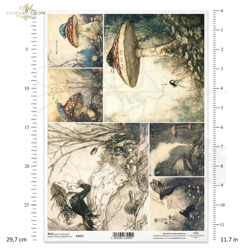 Papier ryżowy do decoupage A4 Alicja w Krainie Czarów R2657 ITD Collection