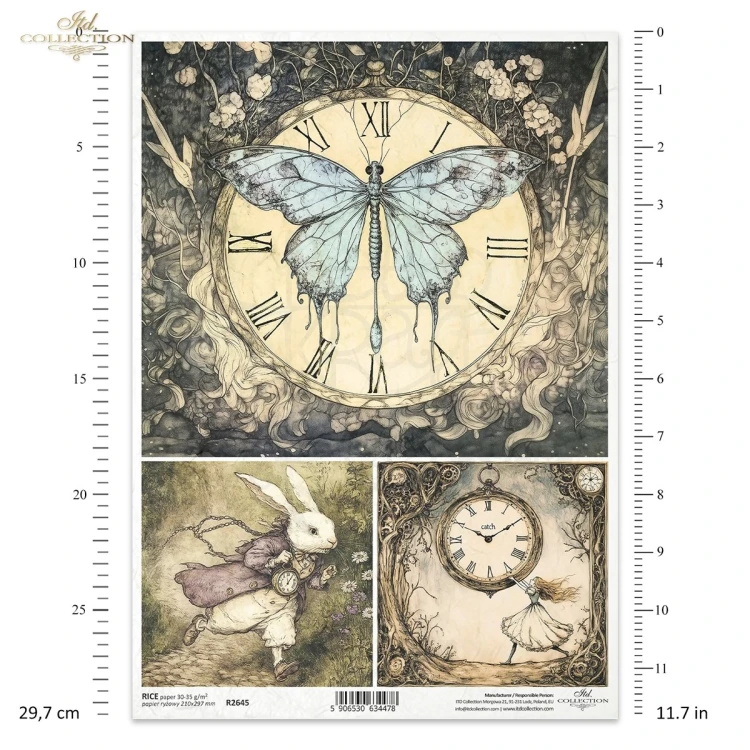 Papier ryżowy do decoupage A4 Alicja w Krainie Czarów R2645 ITD Collection