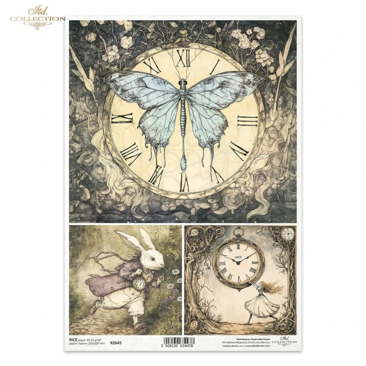 Papier ryżowy do decoupage A4 Alicja w Krainie Czarów R2645 ITD Collection