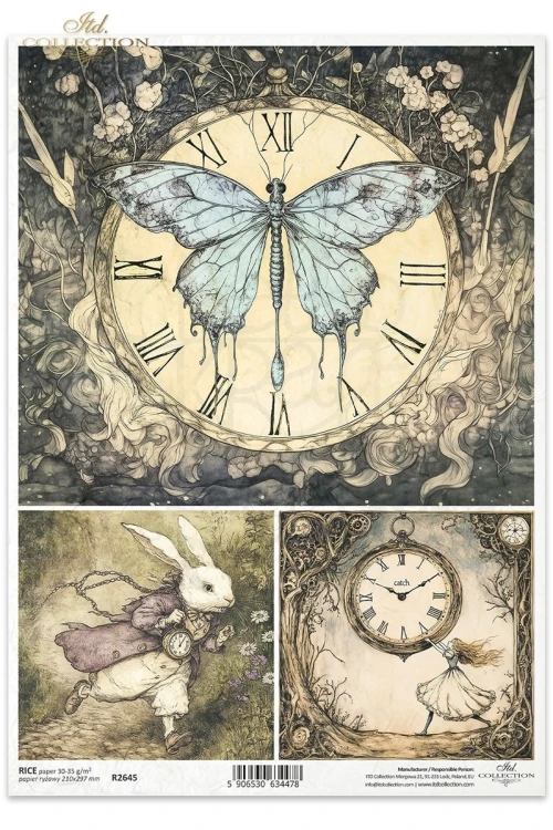 Papier ryżowy do decoupage A4 Alicja w Krainie Czarów R2645 ITD Collection