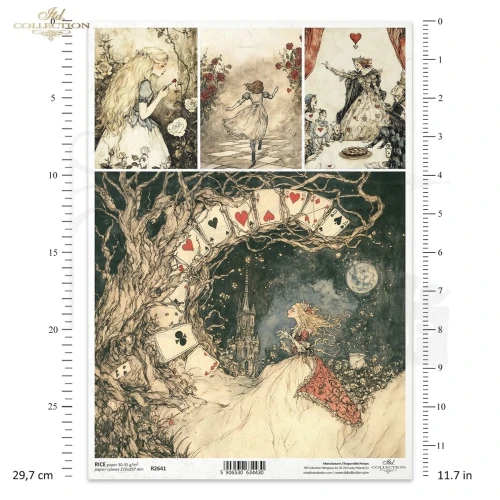 Papier ryżowy do decoupage A4 Alicja w Krainie Czarów R2641 ITD Collection