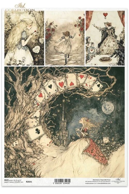 Papier ryżowy do decoupage A4 Alicja w Krainie Czarów R2641 ITD Collection