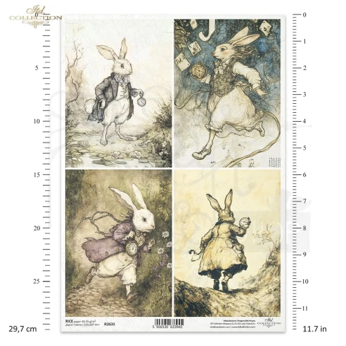 Papier ryżowy do decoupage A4 Alicja w Krainie Czarów R2635 ITD Collection