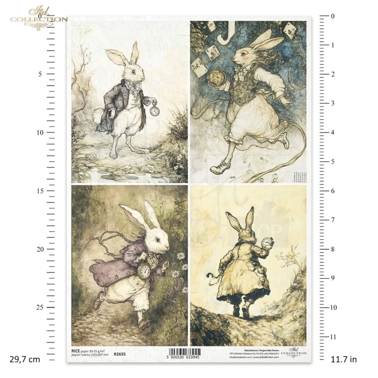 Papier ryżowy do decoupage A4 Alicja w Krainie Czarów R2635 ITD Collection
