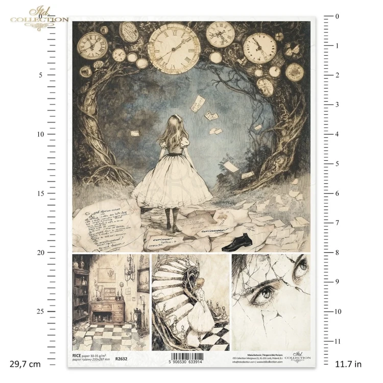 Papier ryżowy do decoupage A4 Alicja w Krainie Czarów R2632 ITD Collection