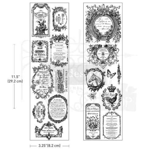 Rub-on Luxe Transfer 8.3x29.2cm Romance En Fleur 2 arkusze 681753 Prima