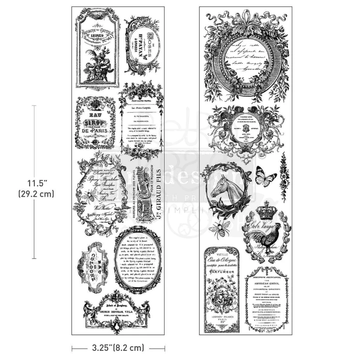 Rub-on Luxe Transfer 8.3x29.2cm Romance En Fleur 2 arkusze 681753 Prima