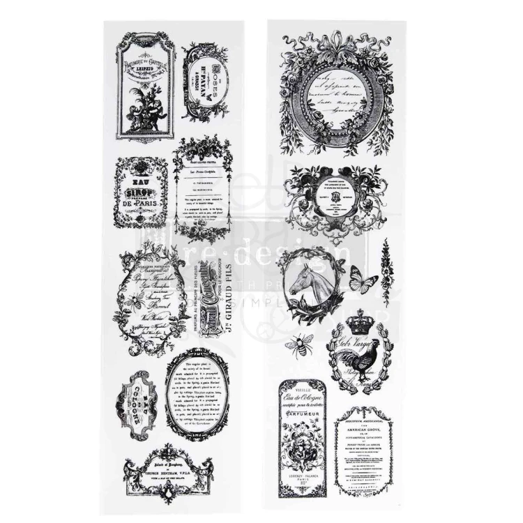 Rub-on Luxe Transfer 8.3x29.2cm Romance En Fleur 2 arkusze 681753 Prima