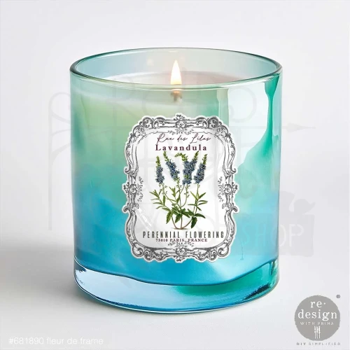 Rub-on Luxe Transfer 8.3x29.2cm Fleur De Frame 2 arkusze 681890 Prima