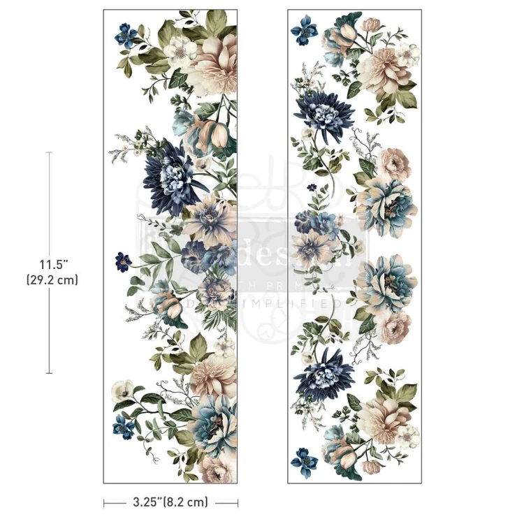 Rub-on Luxe Transfer 8.3x29.2cm Whispers Of Indigo 2 arkusze 680428 Prima