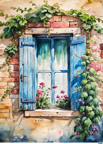 Papier ryżowy do decoupage A5 Brama w kwiatach 18256