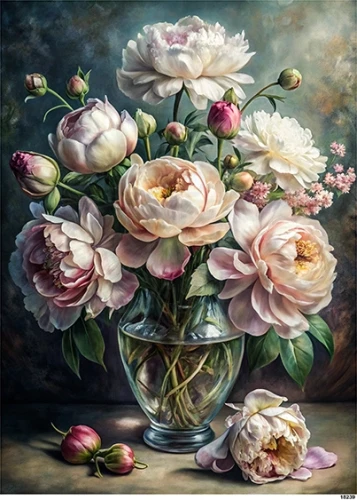 Papier ryżowy do decoupage A5 Peonia retro 18239