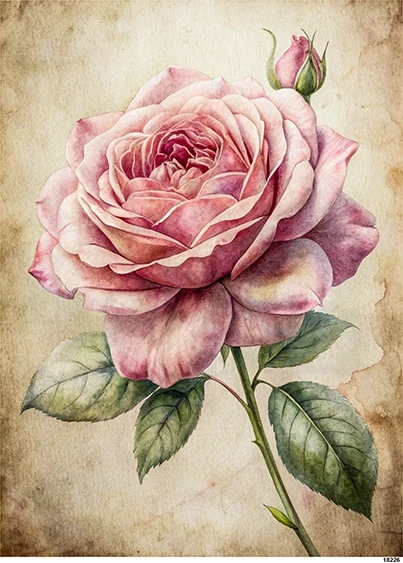 Papier ryżowy do decoupage A5 Róża retro 18226