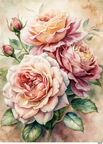 Papier ryżowy do decoupage A5 Róża retro 18219