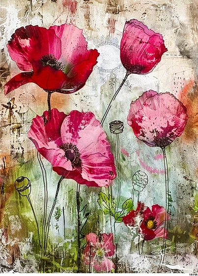 Papier ryżowy do decoupage A5 Maki 18156