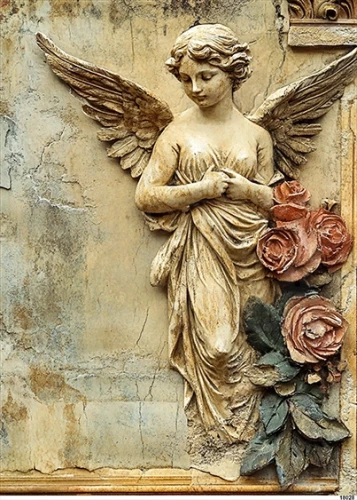 Papier ryżowy do decoupage A5 Anioł i kwiaty 18028