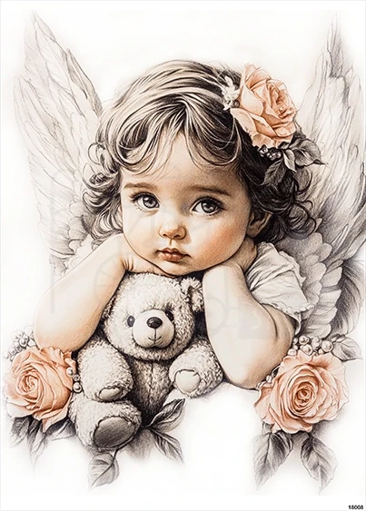 Papier ryżowy do decoupage A5 Aniołek - dziewczynka 18008