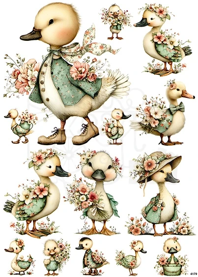 Papier ryżowy do decoupage A4 Gąski 4179