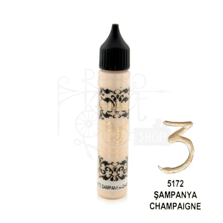 Konturówka metaliczna Dora 3D szampański 25ml KD5172 Cadence