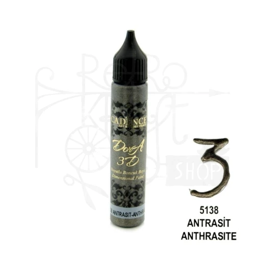 Konturówka metaliczna Dora 3D antracyt 25ml KD5138 Cadence