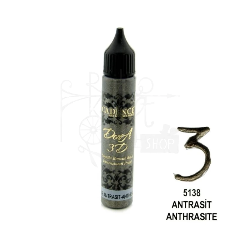 Konturówka metaliczna Dora 3D antracyt 25ml KD5138 Cadence
