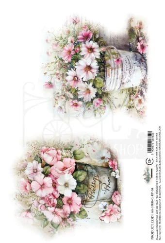 Papier ryżowy do decoupage A4 Kwiaty - bukiety AA-SPRING-RP-04 Alchemy of Art
