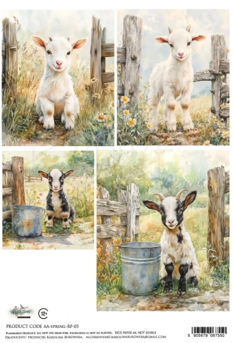 Papier ryżowy do decoupage A4 Kózki AA-SPRING-RP-05 Alchemy of Art