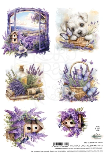 Papier ryżowy do decoupage A4 Lawenda AA-SPRING-RP-14 Alchemy of Art
