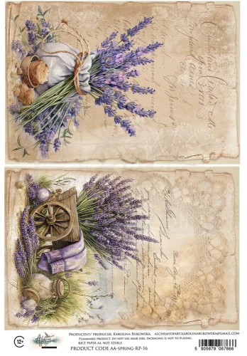 Papier ryżowy do decoupage A4 Lawenda AA-SPRING-RP-16 Alchemy of Art