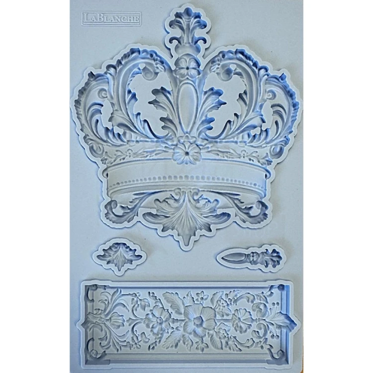 Foremka silikonowa 20x13 Korona i ornament LBMF124 LaBlanche