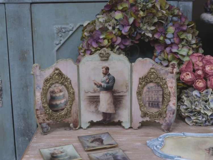 Papier ryżowy do decoupage 24x33 Wiedeń - tło brązowe LBD513 LaBlanche