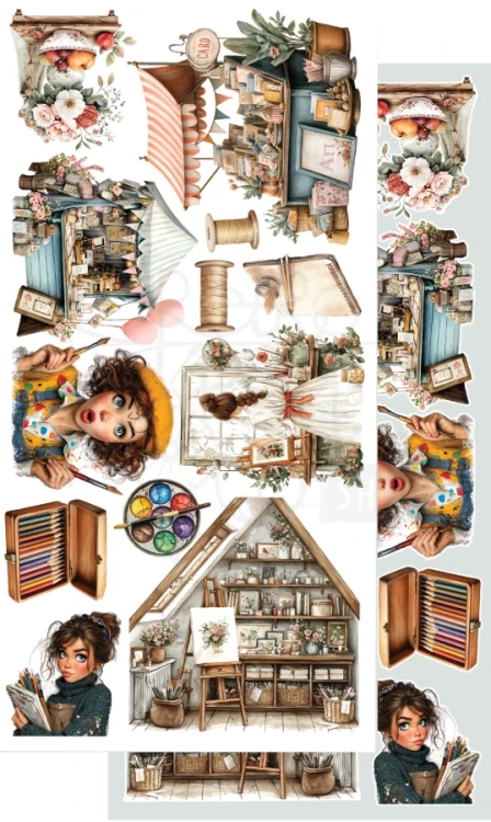 Zestaw papierów 15x30 dodatki do samodzielnego wycięcia Art - Malarstwo AA-ART-10 Alchemy of Art