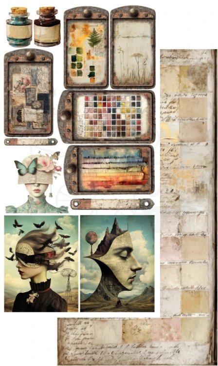 Zestaw papierów 15x30 dodatki do samodzielnego wycięcia Art - Sztuka AA-ART-11 Alchemy of Art