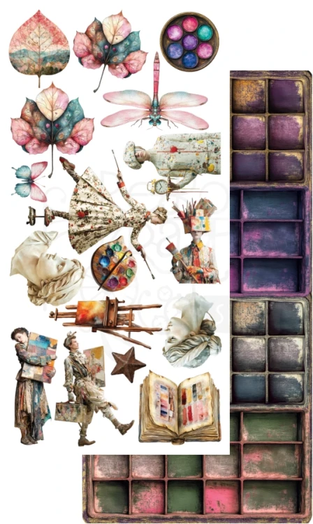 Zestaw papierów 15x30 dodatki do samodzielnego wycięcia Art - Sztuka AA-ART-11 Alchemy of Art