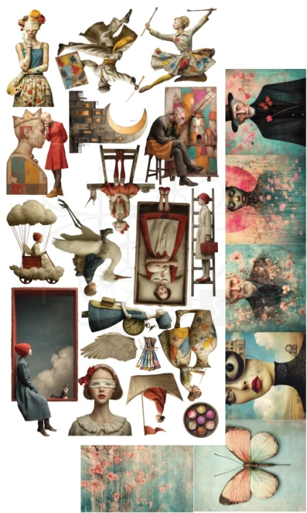 Zestaw papierów 15x30 dodatki do samodzielnego wycięcia Art - Sztuka AA-ART-11 Alchemy of Art