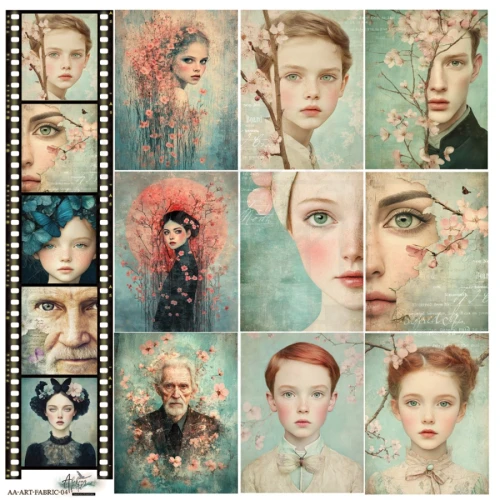 Materiał Fabric 30x30 Art - Twarze AA-ART-FABRIC-04 Alchemy of Art