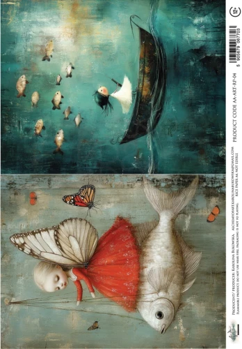 Papier ryżowy do decoupage A4 Art - Dziewczynka na łódce AA-ART-RP-04 Alchemy of Art