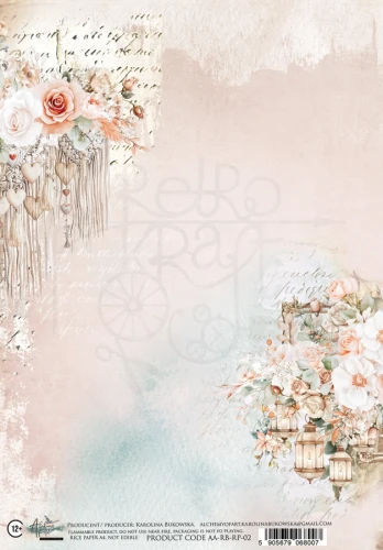 Papier ryżowy do decoupage A4 Romantic Boho - Kwiaty AA-AA-RB-RP-02 Alchemy of Art